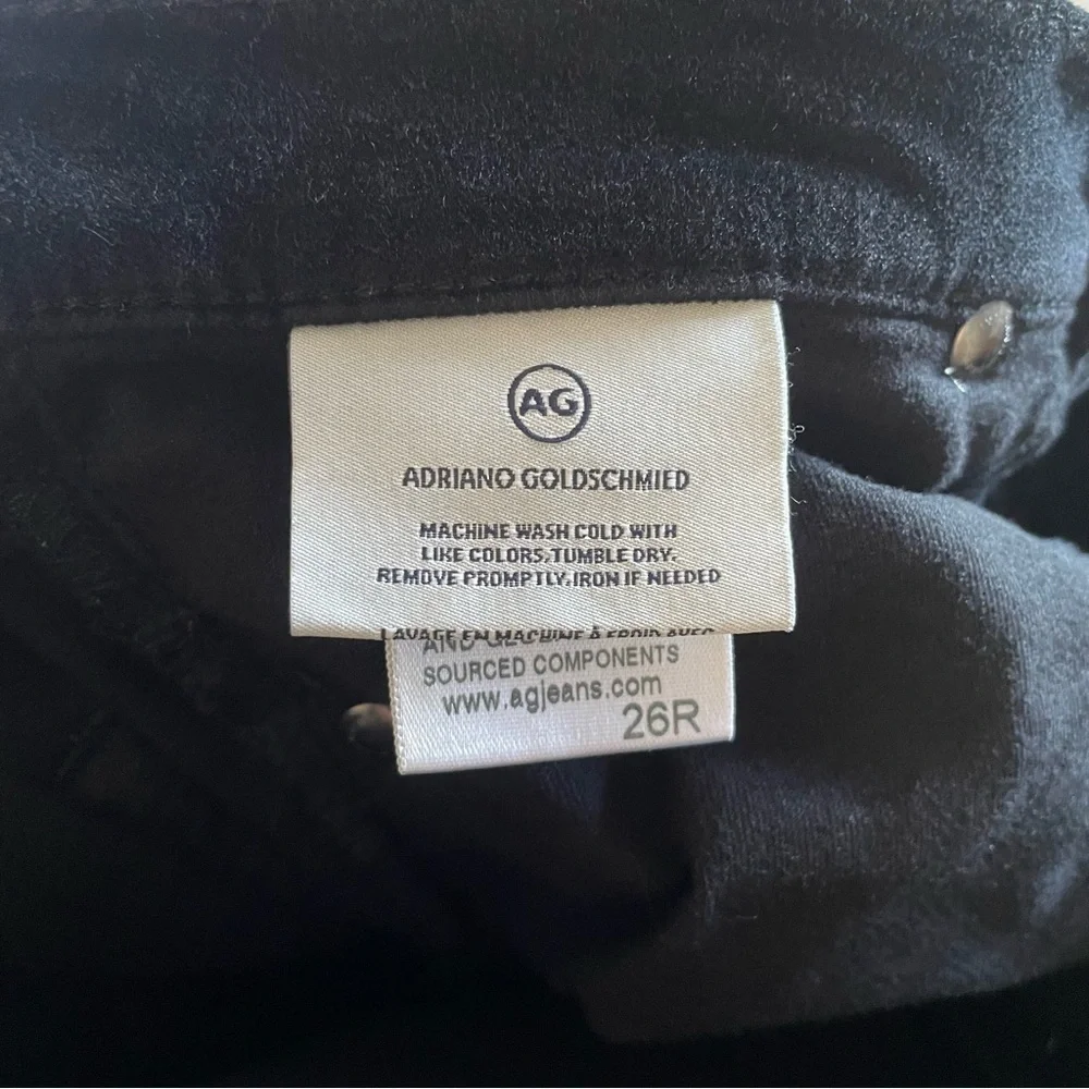 AG Adriano Goldschmied Velvet The Legging Super Skinny Pants Women’s 26 Black - Picture 5 of 13